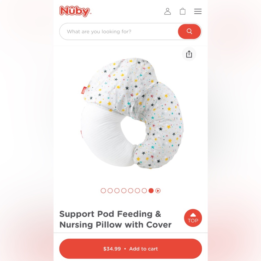 Nuby Support Pod Feeding & Nursing Pillow with Cover - Picture 3 of 3